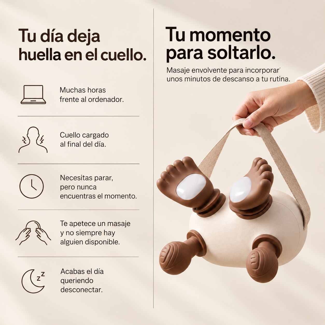 Masajeador Cervical Efecto Manos Reales